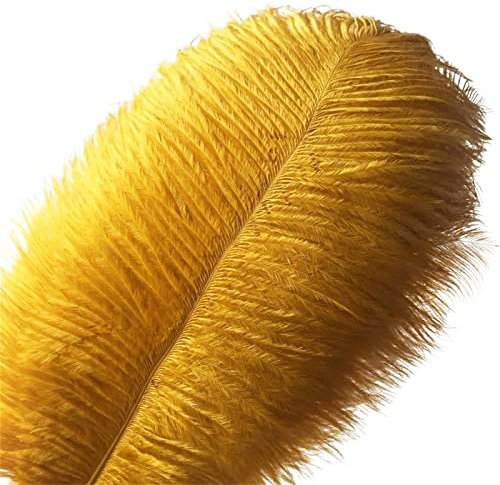 10Pcs Straußenfedern 12-14Inch (30-35cm) Für Haus Hochzeitsdekoration bietet (Golden)