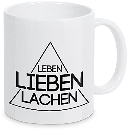 artboxONE Tasse Leben lieben lachen von WAM - Kaffeetasse Typografie