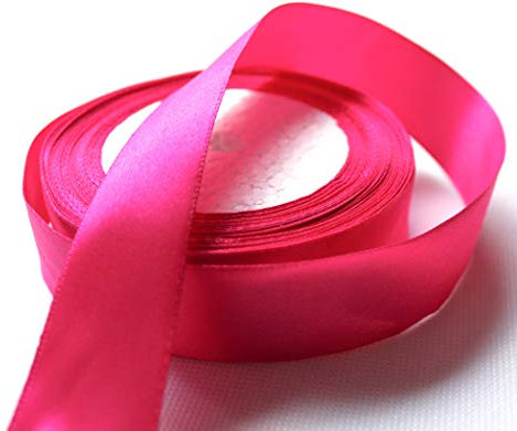 CaPiSo 22m Satinband 25mm Breite 2,5cm Schleifenband Geschenkband Dekoband Weihnachten Hochzeit (Fuchsia, 22m)