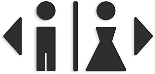 Signs - Klebe WC-Symbole (15cm) - Toiletten Set Polygon SA101 - WC Zeichen Mann Frau Pfeile (2 Symbole Ihrer Wahl, Schwarz)