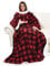 Catalonia Classy Flauschig Kuscheldecke mit Ärmeln Warm Weihnachten Geschenk für Frauen Herren, Flauschige Sherpa Decke mit Ärmeln, Wohndecke zum Anziehen Erwachsene, 185 x 140 cm Rot Karomuster