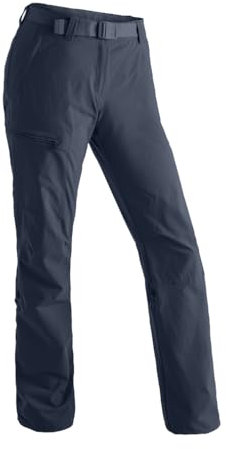 Maier Sports Lulaka, Damen Wanderhose, Wasserabweisende Outdoorhose für Trekking und Hiking, PFC-frei, mSTRETCH pro 4 & Dryprotec, Rollup-Funktion, Blau, 76 (W29/L33)
