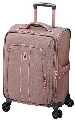 LONDON FOG Newcastle Softside Erweiterbarer Trolley, Rosa Kohle Fischgrätmuster (Pink) - 9320 RCHR