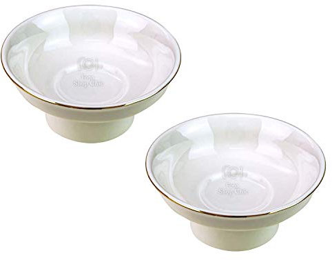 LE CHIC ARREDAMENTI Set 2X Piattini di Ricambio per attacchi a Muro Standard in Ceramica 59340