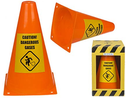 jameitop® 4 Stück Warnkegel/Leitkegel Danger - Fart Caution Dangerous Gases - Scherzartikel Pylone/Kegel