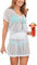 JFAN Vestido Playa Mujer Verano Pareo Playa Crochet Bikini Cover Up Vestido de Ganchillo Traje de baño Cubrir Camisolas y Pareos (Blanco,Talla única)