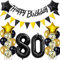 Schwarz/Gold luftballons 80.geburtstag deko für mann frauen,geburtstagsdeko 80 jahre mann frau,folienballon 80 jahre geburtstag dekoration mann happy birthday für 80 geburtstag männer mann deko(80)