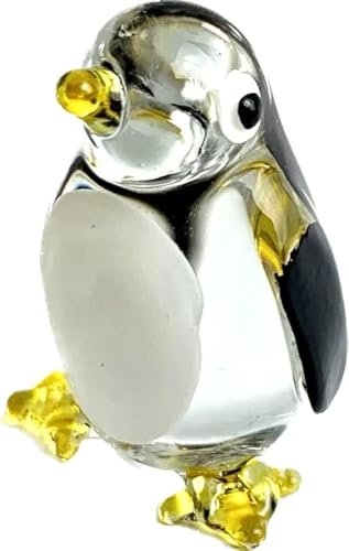 redchocol8® Mini Glass Penguin, Handmade Gloss Figurine Ornament | Animal Figurin, Gloss Finish, Garden Decor, Terrarium, Gift for Nature Lovers