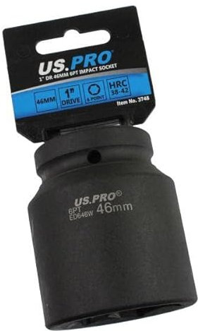 US PRO Tools 46mm 1 DR 6 Point Impact Socket 3748