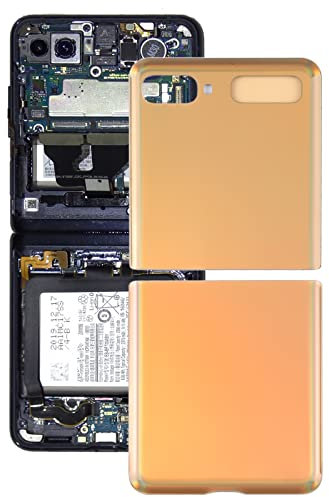 Repairparts Couvercle arrière de la Batterie en Verre for Samsung Galaxy Z Flip 4G SM-F700 (Noir) (Bleu) (Or) (Gris) (Color : Gold)