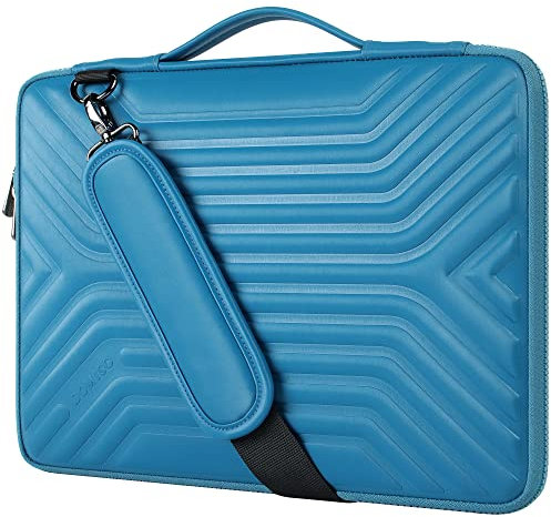 DOMISO 17 Shockproof Waterproof Laptop Sleeve with Strap Lightweight Soft EVA Tablet Protective Case Bag for 17-17.3 Inch Notebook/Dell/Lenovo/Acer/HP/MSI/ASUS, Blue