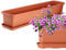 KADAX Fioriera 80 cm, in terracotta con sottovaso, fioriera da balcone in plastica, per interni ed esterni, per balcone, terrazza, davanzale