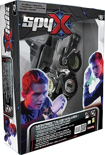 Lansay – SPY X Montres Talkie Walkie pour Garçon 6 Ans – Set 2 Montres Espions 8 Fonctions – Portée 60 m – Jouet Espion avec Piles Incluses – Missions Secrètes – Idée Cadeau