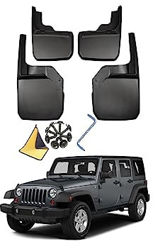 Auto Schmutzfänger Kotflugel für J-eep Wrangler JL JK 2008-2023 Custom Vordere Hintere Spritzschutz Gümmi Kotflügelschutz Radabdeckungen Fender Mud Guard Flaps,Senden 1 Autowaschtuch,2008~2018