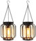 BUCASA Farolillos Solares Exterior Colgantes, 2 Piezas Luz Solar Exterior Jardin con Bombilla LED, IP65 Impermeable Metal Lampara Solar Exterior para Césped Balcón Patio Jardín Decoración