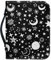 Kuiaobaty Moon Stars Print Book Cover PU Leather Zipper Notebook Case with Pen Pocket, Black Book Planner Accessories for School Office