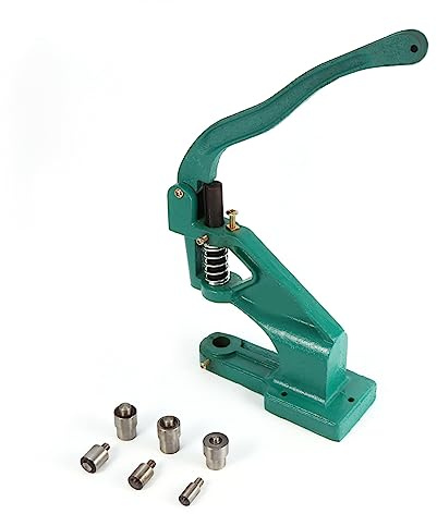 Hand Press Grommet Machine, 3 Dies 1/4 3/8 1/2 6/10/12mm Hand Press Eyelet Grommet Machine Punch Tool Kit Rivet Press Machine for Leather Fabric Belt Clothes Shoes