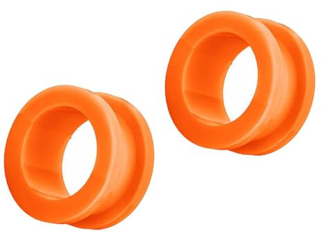 Decentraland 2 Stück Orange Acryl Dual Ausgestellt Ohrstöpsel Tunnel Piercing-Schmuck 2g(6mm)