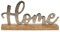 LB H&F Schriftzug Home Deko Schrift Holz Metall Silber Buchstaben zum hinstellen Alu Zuhause Natur (Home)