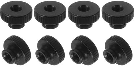 sourcing map Knurled Thumb Nuts, 12Pcs M3 Carbon Steel Nut High Head Through Hole for 3D Printer Part, Black