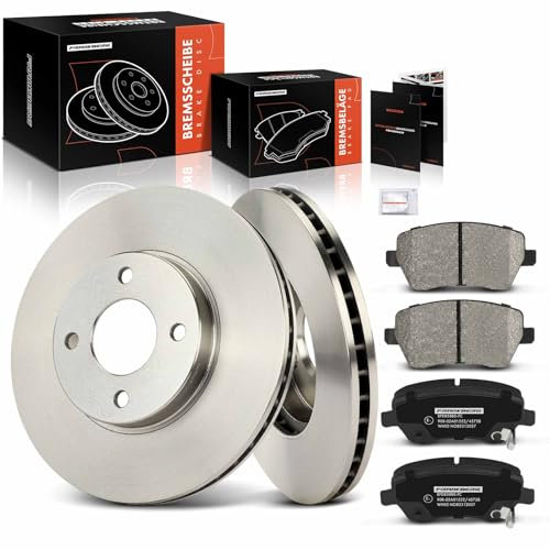 Frankberg Bremsensatz inkl. 2x Bremsscheiben + 4x Bremsbeläge Vorne Kompatibel mit Micra IV K13K K13KK Note E12 Replace# D10601HA7B