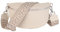 MIRROSI® Bauchtasche Damen, Echtleder, Made in Italy, Umhängetasche, Brusttasche, Crossbody Bag (1 Tasche & 2 Gurte) (Beige (NN Taupe), Große Tasche (28x18x9cm))