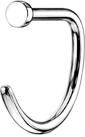 Stachelkleid Nasen Piercing Titan Ring Ohne Gewindelos Schraube Screw Stab gebogen hypoallergen leicht einteilig Silber, 0,8 mm, 10 mm