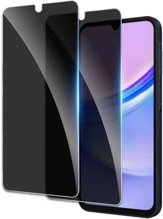 [2 Pièces] Verre Trempé Anti-Espion pour Samsung Galaxy A15/A25, Protecteur D'écran de Confidentialité, 9H Dureté Film Protecteur Vitre, Anti-rayures, Anti-empreintes, Sans Bulles