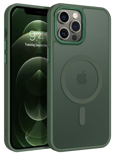 GaoBao Strong Magnetic iPhone 12 Pro Max Case, Slim Matte Translucent Green Protective Cover, Compatible with MagSafe, Wireless Charging, 6.7 Display