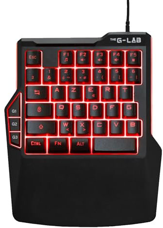 The G-Lab - Keyz Thorium - Clavier Gamer Une Main - 38 Touches - Mini Clavier de Jeu Portable RVB - 3 macros Personnalisables - Sensation Mécanique pour PC, PS5, Xbox- New