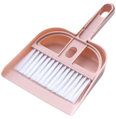 DTREELS 1 ensemble de mini pelle à poussière pour bureau, petit balai et brosse pour clavier, outils de nettoyage en plastique, joli outil de couleur