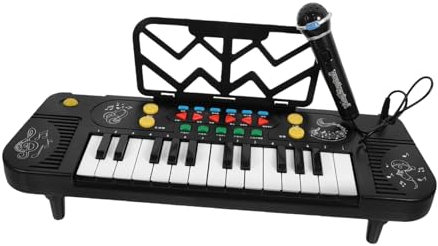 PHENOFICE Tastiera Elettronica 25 Tasti Per Bambini Pianoforte Portatile in Plastica Giocattolo Musicale Educativo Con Microfono