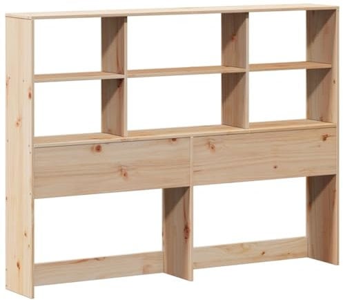 Tête de lit avec rangement 140 cm bois massif de pin