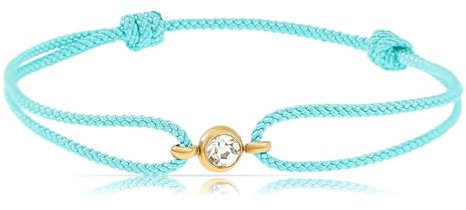 Made by Nami Armband Damen mit Edelstein Freundschaftsarmbänder Wasserfester Schmuck Geschenk für Sie (Türkis)
