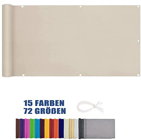 Brise-vue marron de 8 x 1 m avec protection UV et attaches de câble