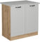 Vicco Meuble Bas sous-évier R-Line, Blanc Campagne, 80cm PT Marbre