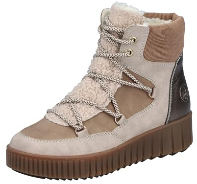 Rieker Y6120-60 Schnürstiefel Textil & Synthetik Damen in beige-Kombi