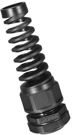 Unifizz 2 Pcs PG21 Cable Gland 13-18mm Wire Hole Waterproof Nylon Connector with Bend Protection and Locknut