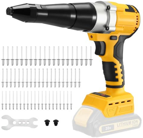 HuuppHip Pistola rivettatrice senza fili compatibile con DeWalt 18V (senza batteria)