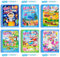 MINISOISO Livre Magique à L'eau,6 Pièces Livre de Dessin Magique de L'eau avec Stylo à L'eau,Livre de Coloriage Magique à L eau Réutilisable pour Enfants 2 3 4 5 6 Ans,Tout-Petits, Cadeau de Noël,A
