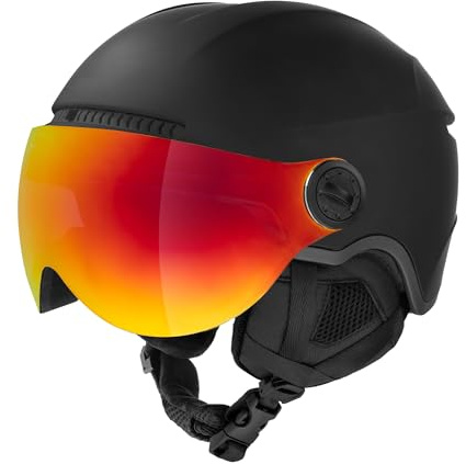 Etape Aspen PRO ski Helmet with Visor, schwarz mat, 56-59