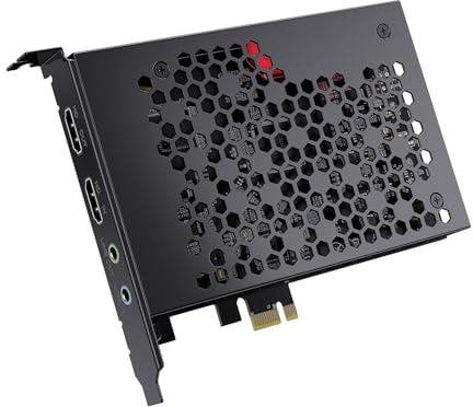 RASTKY 4K-HD-Videoaufnahmekarte mit Extrem Niedriger Latenz, PCIe Gen3 für Gaming-Streaming-Aufzeichnung, OBS-kompatibel, für Professionelle Gamer-Content-Ersteller