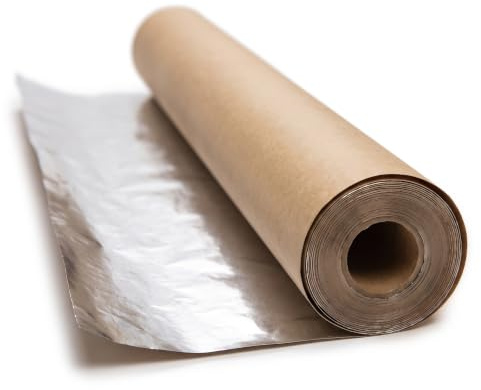 Vapour Barrier Membrane Aluminium Foil Insulation Heat Shield 30m² | Sauna Walls, Heat Reflective, Moisture Barrier, Thermal Insulation, Tape Included