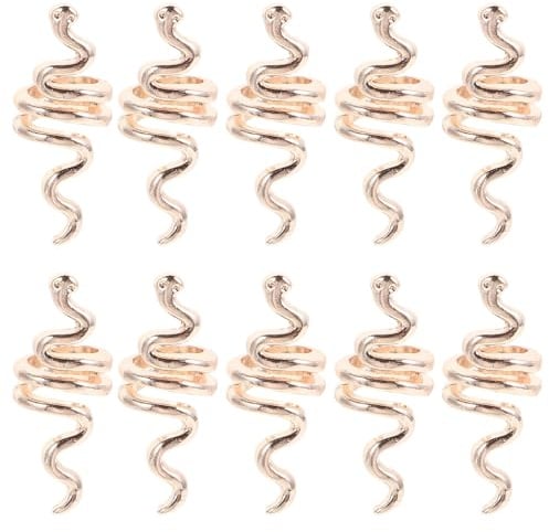10 Pièces Spirale Capillaire Rétro en Alliage, Forme Serpent | Or, pour Chignons et Tresses, Usage Mixte Femmes et Hommes, Tenue Sûre, Format Portable