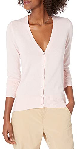 Amazon Essentials Cardigan Leggero Girocollo (Disponibile in Taglie Forti) Donna, Rosa Chiaro, L
