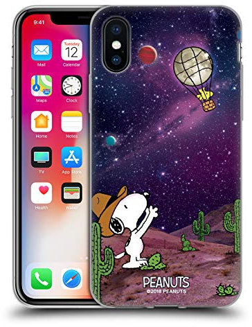 Head Case Designs Offizielle Peanuts Nebelfleck-Ballon Woodstock Snoopy Raumcowboy Gel Handyhülle Hülle [Militärischer Schutzgrad] Kompatibel mit Apple iPhone X/iPhone XS