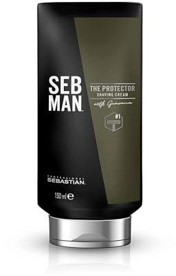 SEB MAN THE PROTECTOR – Rasiercreme mit pflegenden Inhaltsstoffen für eine sanfte Rasur – Shaving Cream zum Schutz vor Hautirritationen – mit anregendem Duft von Bergamotte und rosa Pfeffer – 150 ml