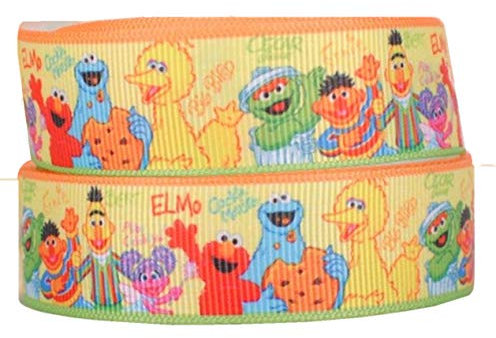 Sesame Street 2m x 22mm Wide for Personalised Birthday Cake Decoration Ribbon & Decorating Ideas for Present Gift Wrap Bows Toppers Wrapping for Bags Box Balloon String Cards Art Craft Ribbon