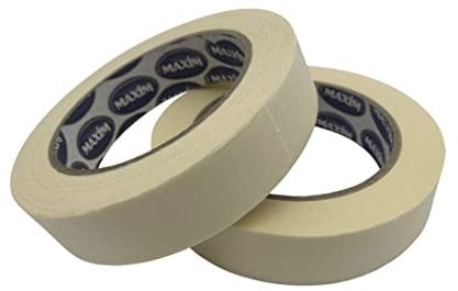 Twin Pack Premium Masking Tape - 50 Metre Rolls - Painting & Decorating Strong Adhesive Tape - 2 ROLLS (24mm x 50m)
