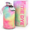 The Gym Keg Official Sports 2L Water Bottle (2.2 L) Insulated Sleeve - Carry Handle - Fitness, Exercise, Large Gym 2 litre Water Bottle - 40% Thicker Plastic (Love Tie Dye)